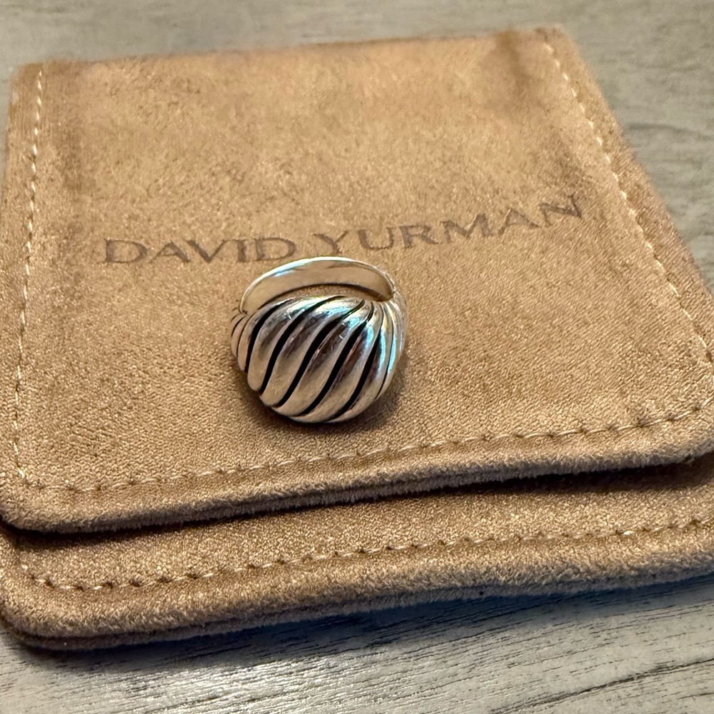 David Yurman Silver sculpted cable pinky Ring